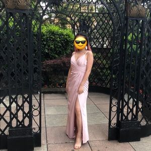 PROM DRESS WITH SLIT BLUSH PINK offer price